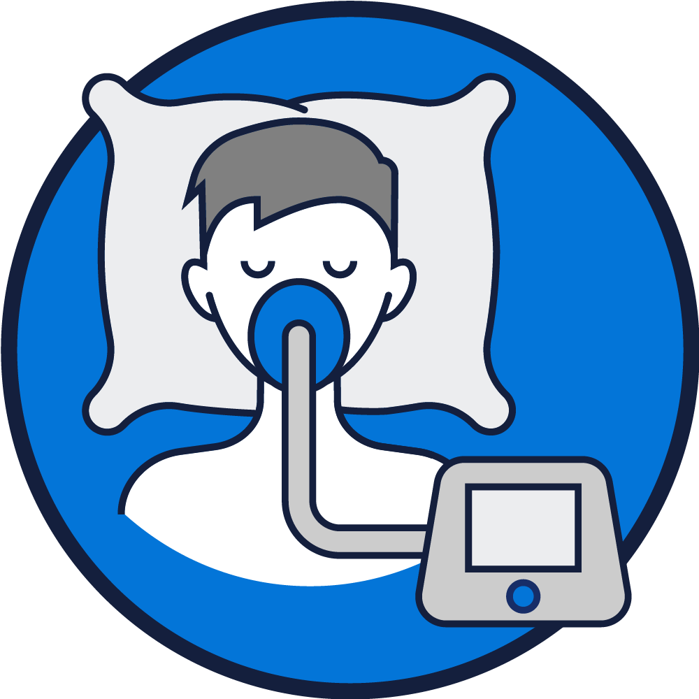 line art of person with cpap